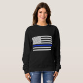 Sweatshirt Blue Line mince marquent le chandail des femmes (Devant entier)