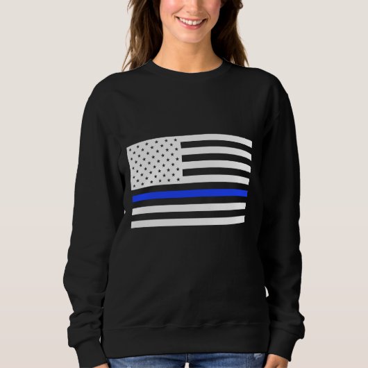 Sweatshirt Blue Line mince marquent le chandail des femmes (Devant)