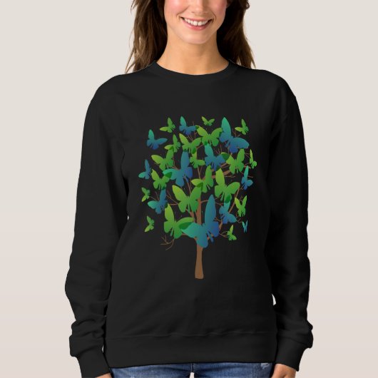 Sweatshirt Blue Morpho Butterfly Swarm Lepidoptera Entomology (Devant)
