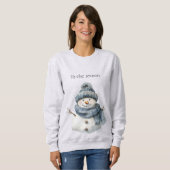 Sweatshirt Blue Snowman Christmas (Devant entier)