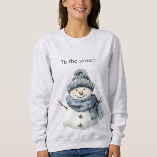 Sweatshirt Blue Snowman Christmas (Devant)