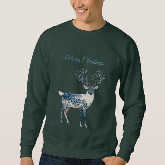 Sweatshirt Blue White Chic Deer (Devant)