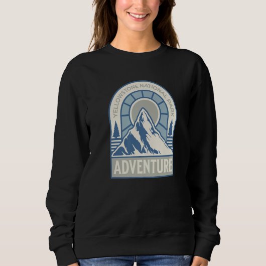 Sweatshirt Blue Yellowstone National Park Wyoming Montana Ida (Devant)
