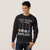 Sweatshirt Bluegrass Banjo Country Music Strand Banjo (Devant entier)