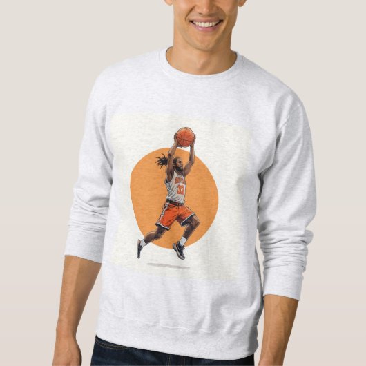 Sweatshirt blusa branca masculina basketball  (Devant)