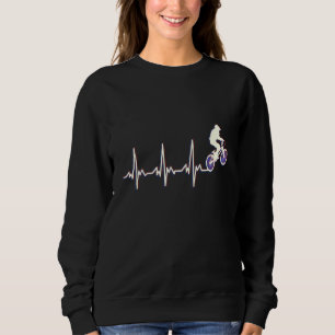 Sweatshirt Bmx Bicycle Mtb Heartbeat Coeur Line Taux cardiaqu