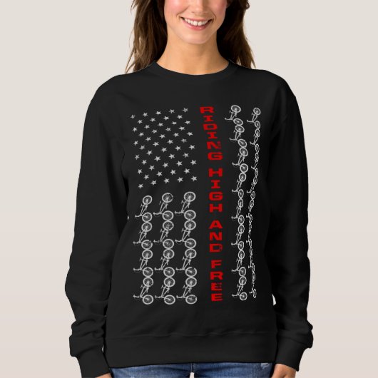 Sweatshirt BMX US Flag Riding High And Free (Devant)