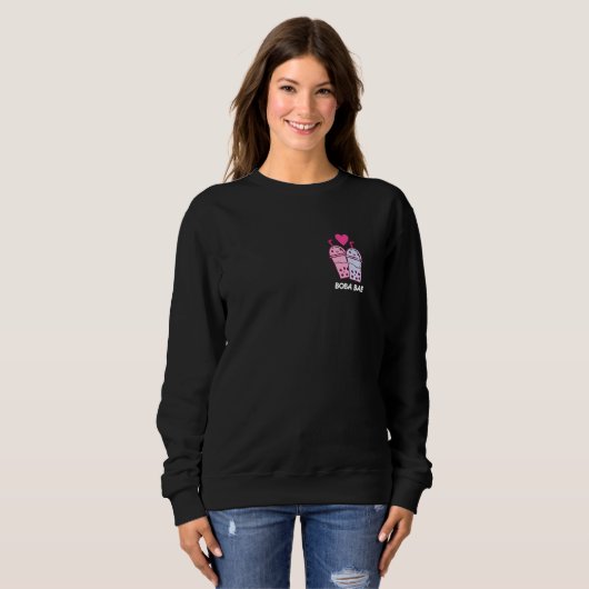 Sweatshirt Boba Deux Baes Poche Buble Thé Boba Couple Drinki (Devant entier)