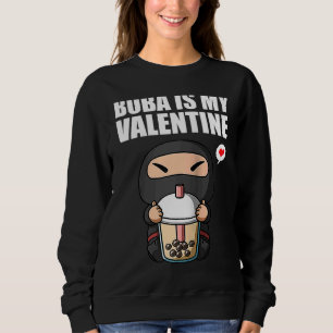 Sweatshirt Boba Tea est ma Saint Valentin Ninja Anti Valentin