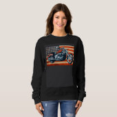 Sweatshirt Bobber Motorcycle 4th of July American Flag  Rider (Devant entier)