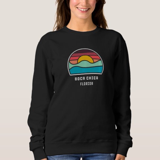 Sweatshirt Boca Chica Florida Cool Minimalist Ocean Wave (Devant)