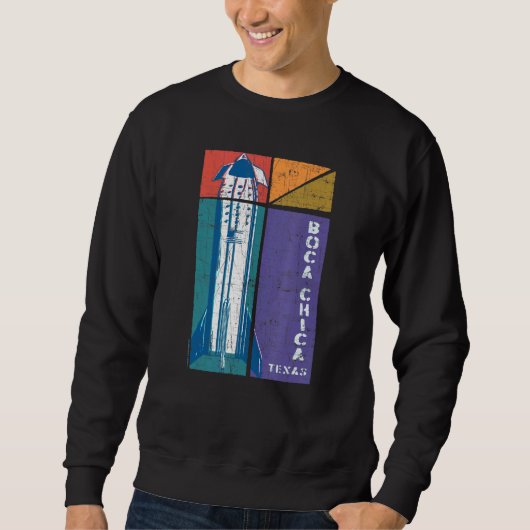 Sweatshirt Boca Chica Texas Starship Cool Retro 1 (Devant)