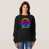Sweatshirt Boca Raton Florida Retro Palm Tree Sunset Vacances (Devant entier)