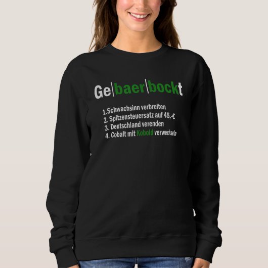 Sweatshirt Bock Null Bock Sur Baerbock Gebaerbockten Fun Poli (Devant)