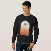 Sweatshirt Boho Abstrait Art Désert Coucher de soleil paysage (Devant entier)
