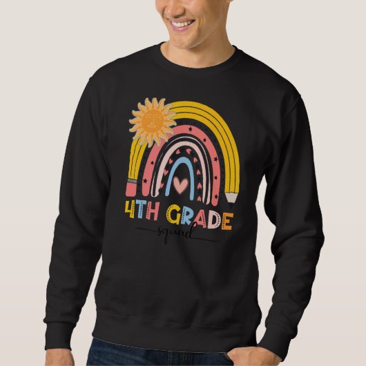 Sweatshirt Boho Arc-en-ciel 4e année Enseignant Escadron Prem (Devant)