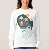 Sweatshirt Boho chic moderne hiver floral Femmes (Devant)