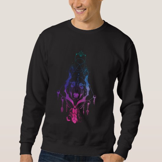 Sweatshirt Boho Chic Wild Spid Aquarelle Wolf Gypsy Femmes (Devant)