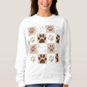 Sweatshirt Boho Chien Paw À damiers Motif (Devant)