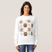 Sweatshirt Boho Chien Paw À damiers Motif (Devant entier)