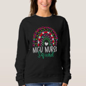 Sweatshirt Boho Christmas Leopard Rainbow NICU Nurse Squad Nu (Devant)