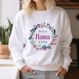 Sweatshirt Boho Floral Wreath Best Nana Jamais