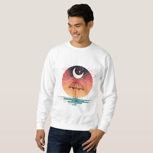 Sweatshirt Boho Moon & Starry Rain art (Devant entier)