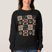 Sweatshirt Boho Pet Paw À damiers Motif (Devant)