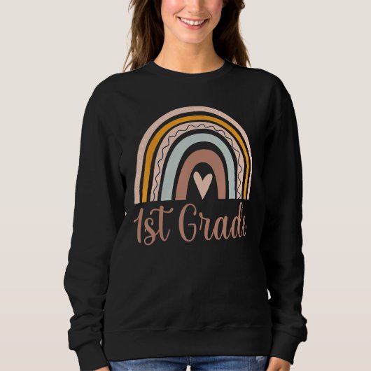 Sweatshirt Boho Rainbow 1st Grade Teacher Student  Back To Sc (Devant)