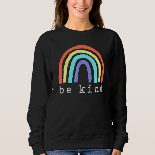 Sweatshirt Boho Rainbow Be Kind Pride Lbgtqia (Devant)