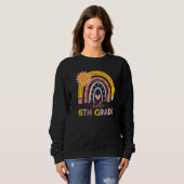 Sweatshirt Boho Rainbow Bonjour Enseignant de 5e année Premie (Devant entier)