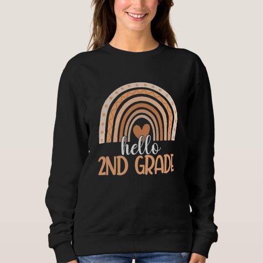 Sweatshirt Boho Rainbow Hello 2e année enseignant élève Retou (Devant)