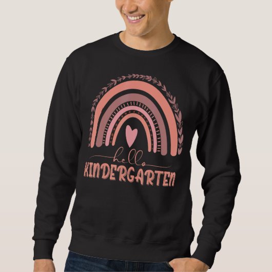 Sweatshirt Boho Rainbow Hello Kindergarten Enseignant Premier (Devant)