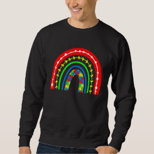 Sweatshirt Boho Rainbow Puzzle Piece Sensibilisation sur l'au