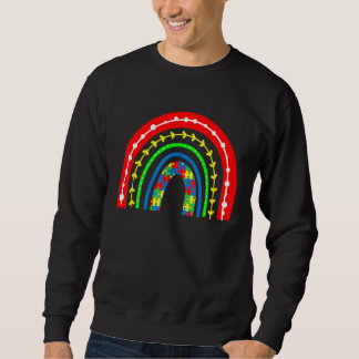 Sweatshirt Boho Rainbow Puzzle Piece Sensibilisation sur l'au