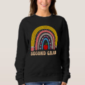 Sweatshirt Boho Rainbow Second Grade Student Teacher Back To  (Devant)