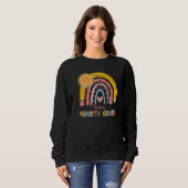 Sweatshirt Boho Rainbow Teacher Team 4e année Première journé (Devant entier)