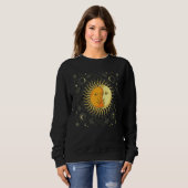 Sweatshirt Boho Soleil Lune Corps Célestes Astronomie Univers (Devant entier)