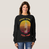 Sweatshirt Boire du vin se sentir fin (Devant entier)