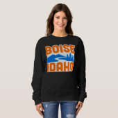 Sweatshirt Boise Idaho | Bold River, Mountain & Pine Tree (Devant entier)
