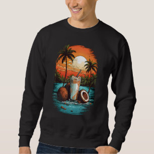 Sweatshirt Boisson de noix de coco d'été Aloha Vintage Beach