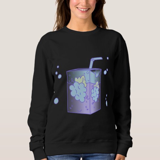 Sweatshirt Boîte à jus de raisin Lilac Kawaii Fairy Kei Haraj (Devant)
