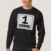 Sweatshirt Bold #1 "One" Graphic Design with Rounded Frame (Devant)