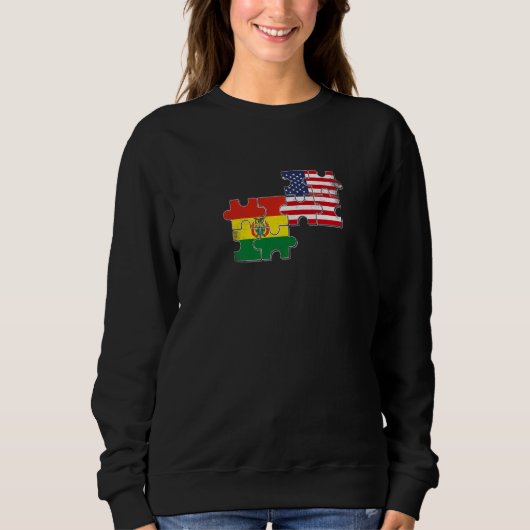 Sweatshirt Bolivia USA Bolivian American Flag   (Devant)