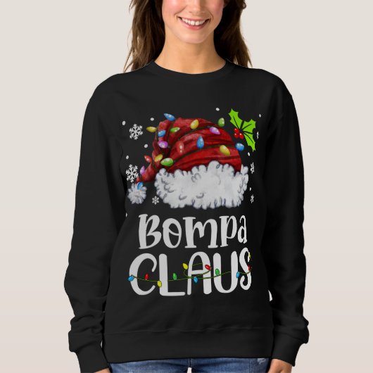 Sweatshirt Bompa Claus Noël Noël Lumière Noël Famille (Devant)