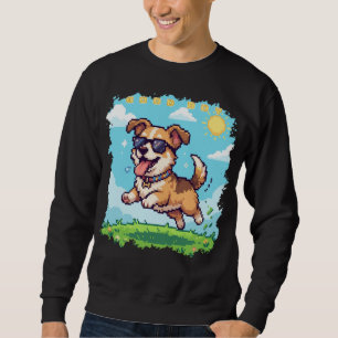 Sweatshirt Bon Chien Pixel Puppy Design de Jeu Rétro