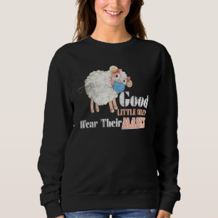 Sweatshirt Bon Petit Mouton Porte Leur Masque Mâle Portant Du