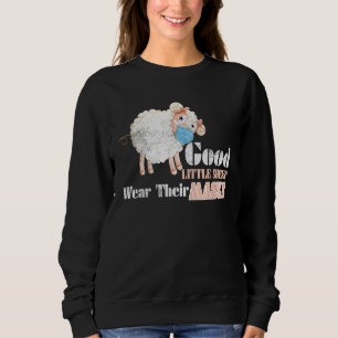 Sweatshirt Bon Petit Mouton Porte Leur Masque Mâle Portant Du