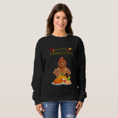 Sweatshirt Bon thanksgiving Day Goldendoodle Chien Turquie (Devant entier)