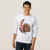 Sweatshirt bon thanksgiving drôle de dinde ivre (Devant entier)